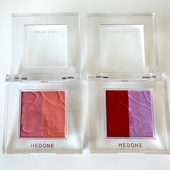 2 x HEDONE Mood Shot Two-Tone Paste Blush Poppy Lilac & Rosy Latte - Picture 1 of 10